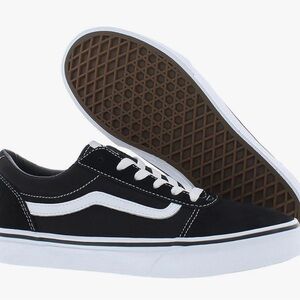 Vans Black and White Old Skool Sneakers with Suede and Canvas